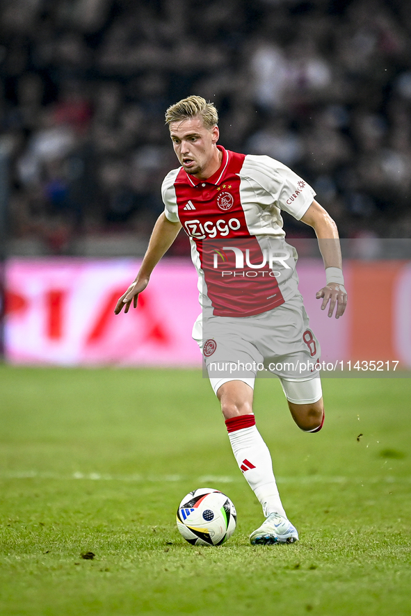 Ajax player Kenneth Taylor is playing during the match Ajax vs. Vojvodina at the Johan Cruijff ArenA for the UEFA Europa League Second quali...