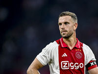 Ajax player Jordan Henderson is playing during the match Ajax vs. Vojvodina at the Johan Cruijff ArenA for the UEFA Europa League Second qua...