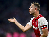 Ajax player Jordan Henderson is playing during the match Ajax vs. Vojvodina at the Johan Cruijff ArenA for the UEFA Europa League Second qua...