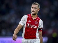 Ajax player Jordan Henderson is playing during the match Ajax vs. Vojvodina at the Johan Cruijff ArenA for the UEFA Europa League Second qua...