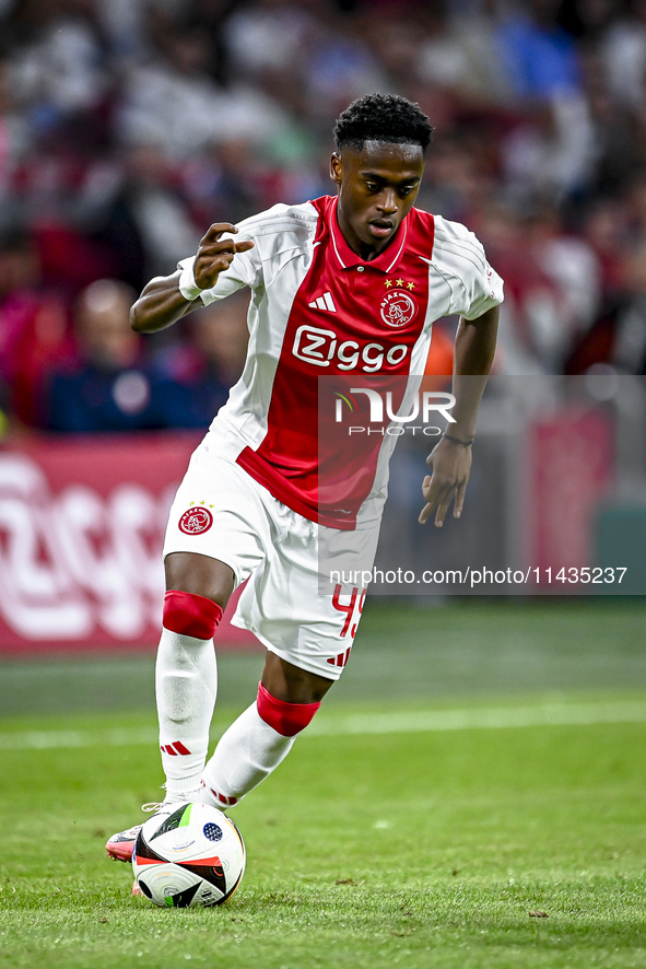 Ajax player Jaydon Banel is playing during the match Ajax vs. Vojvodina at the Johan Cruijff ArenA for the UEFA Europa League Second qualify...