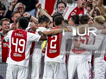 Ajax player Branco van den Boomen is celebrating the goal 1-0 during the match Ajax - Vojvodina at the Johan Cruijff ArenA for the UEFA Euro...