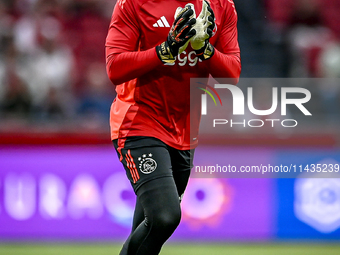 Ajax goalkeeper Remko Pasveer is playing during the match Ajax vs. Vojvodina at the Johan Cruijff ArenA for the UEFA Europa League Second qu...