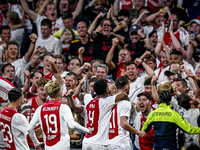 Ajax player Branco van den Boomen is celebrating the goal 1-0 during the match Ajax - Vojvodina at the Johan Cruijff ArenA for the UEFA Euro...