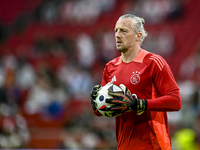 Ajax goalkeeper Remko Pasveer is playing during the match Ajax vs. Vojvodina at the Johan Cruijff ArenA for the UEFA Europa League Second qu...