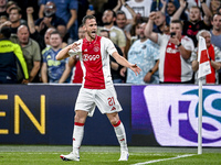 Ajax player Branco van den Boomen is celebrating the goal 1-0 during the match Ajax - Vojvodina at the Johan Cruijff ArenA for the UEFA Euro...