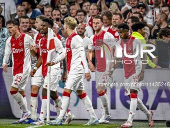 Ajax player Branco van den Boomen is celebrating the goal 1-0 during the match Ajax - Vojvodina at the Johan Cruijff ArenA for the UEFA Euro...