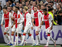 Ajax player Branco van den Boomen is celebrating the goal 1-0 during the match Ajax - Vojvodina at the Johan Cruijff ArenA for the UEFA Euro...