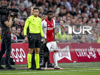 Ajax player Jaydon Banel is playing during the match Ajax vs. Vojvodina at the Johan Cruijff ArenA for the UEFA Europa League Second qualify...