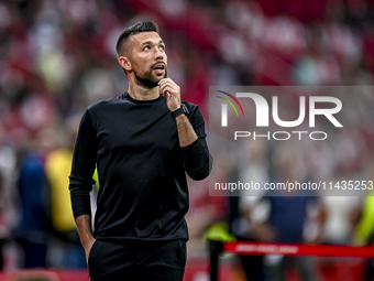 Ajax trainer Francesco Farioli is coaching during the match Ajax vs. Vojvodina at the Johan Cruijff ArenA for the UEFA Europa League Second...