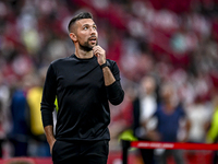 Ajax trainer Francesco Farioli is coaching during the match Ajax vs. Vojvodina at the Johan Cruijff ArenA for the UEFA Europa League Second...