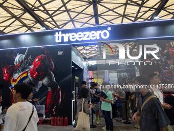 A general view is showing the Threezeron Collective booth during the Chinajoy games fair in Shanghai, China, on July 26, 2024. (