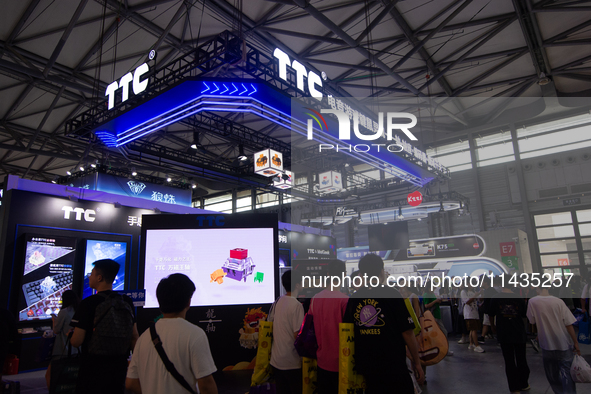 A general view of the TTC booth is being shown during the Chinajoy games fair in Shanghai, China, on July 26, 2024. 