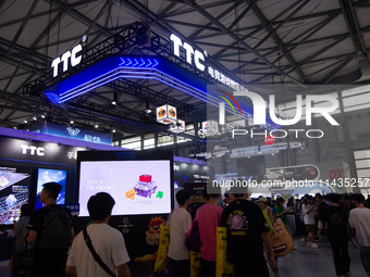 A general view of the TTC booth is being shown during the Chinajoy games fair in Shanghai, China, on July 26, 2024. (