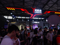 A general view of the Legion games booth is being shown during the Chinajoy games fair in Shanghai, China, on July 26, 2024. (