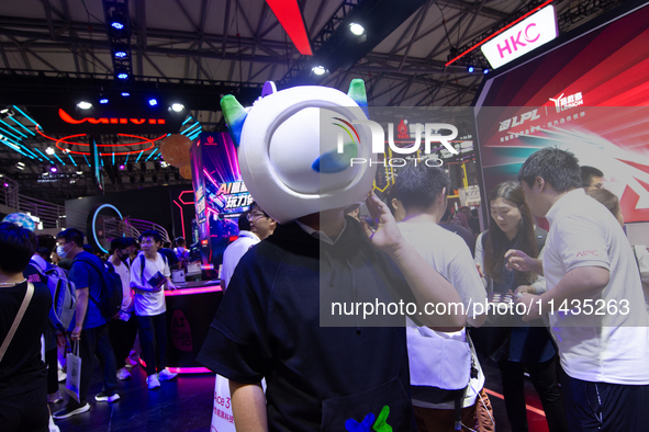 A general view of the HKC booth is being shown during the Chinajoy games fair in Shanghai, China, on July 26, 2024. 