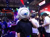 A general view of the HKC booth is being shown during the Chinajoy games fair in Shanghai, China, on July 26, 2024. (