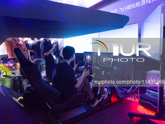 A general view of the AMD booth is being shown during the Chinajoy games fair in Shanghai, China, on July 26, 2024. (