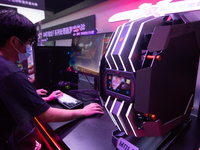 A general view of the AMD booth is being shown during the Chinajoy games fair in Shanghai, China, on July 26, 2024. (