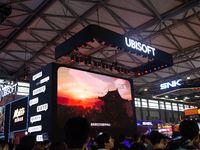 A general view of the Ubisoft games booth is being shown during the Chinajoy games fair in Shanghai, China, on July 26, 2024. (