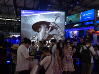 A general view of the PlayStation game booth is being shown during the Chinajoy games fair in Shanghai, China, on July 26, 2024. (