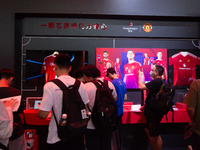 Fairgoers are visiting the Snapdragon semiconductor booth during the Chinajoy games fair in Shanghai, China, on July 26, 2024. (