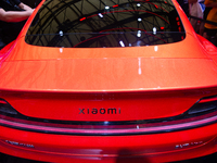 A Xiaomi Car is being seen at the Snapdragon semiconductor booth during the Chinajoy games fair in Shanghai, China, on July 26, 2024. (