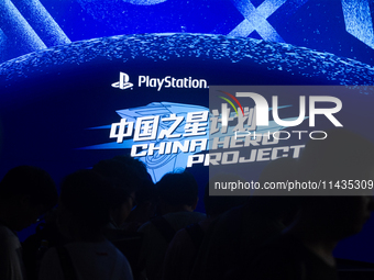 A general view of the PlayStation game booth is being shown during the Chinajoy games fair in Shanghai, China, on July 26, 2024. (