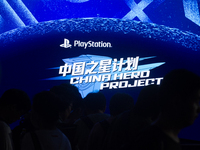 A general view of the PlayStation game booth is being shown during the Chinajoy games fair in Shanghai, China, on July 26, 2024. (