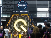 A general view is showing the TCL booth at the Chinajoy games fair in Shanghai, China, on July 26, 2024. (