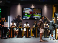 A general view of fairgoers is being seen at the Call of Duty booth during the Chinajoy games fair in Shanghai, China, on July 26, 2024. (