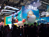 A general view is showing the Sea of Clouds booth during the Chinajoy games fair in Shanghai, China, on July 26, 2024. (