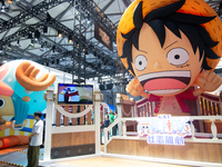 A general view of the Bandai Namco booth is being shown during the Chinajoy games fair in Shanghai, China, on July 26, 2024. (