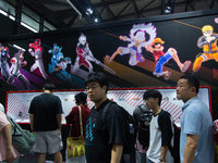 A general view is showing the Tamashinations booth during the Chinajoy games fair in Shanghai, China, on July 26, 2024. (