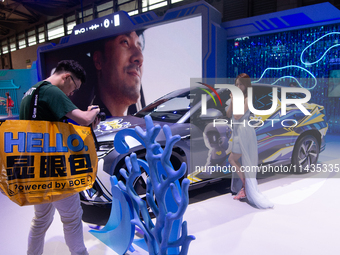 A general view of a BYD car is being displayed at the Chinajoy games fair in Shanghai, China, on July 26, 2024. (