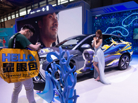 A general view of a BYD car is being displayed at the Chinajoy games fair in Shanghai, China, on July 26, 2024. (