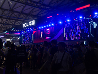 A general view is showing the TCL booth at the Chinajoy games fair in Shanghai, China, on July 26, 2024. (