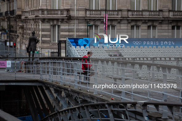 The city centre of Paris is within the no-go zone, hours before the opening ceremony of the Paris 2024 Olympic Games in Paris, France, on Ju...