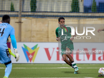 Thiago Santos of Floriana is in action during the UEFA Europa Conference League, Second Qualifying Round, 1st Leg soccer match between Flori...