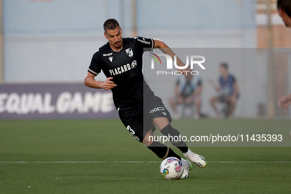 Joao Mendes of Vitoria SC is playing during the UEFA Europa Conference League, Second Qualifying Round, 1st Leg soccer match between Florian...