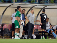 Rui Borges, head coach of Vitoria SC, is gesturing during the UEFA Europa Conference League, Second Qualifying Round, 1st Leg soccer match b...