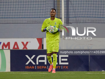 Christoffer Mafoumbi, goalkeeper of Floriana, is in action during the UEFA Europa Conference League, Second Qualifying Round, 1st Leg soccer...