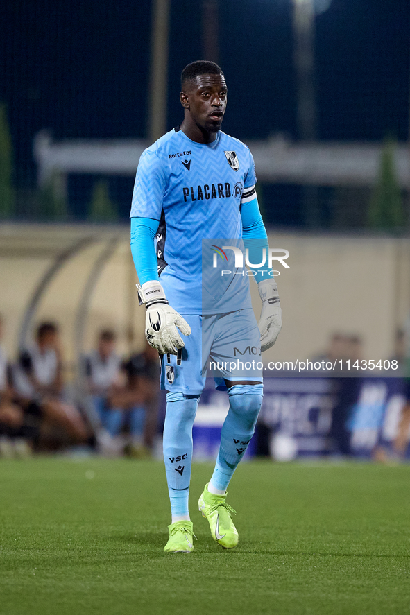 Bruno Varela, goalkeeper and captain of Vitoria SC, is playing during the UEFA Europa Conference League, Second Qualifying Round, 1st Leg so...