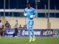 Bruno Varela, goalkeeper and captain of Vitoria SC, is gesturing after the UEFA Europa Conference League, Second Qualifying Round, 1st Leg s...