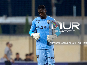 Bruno Varela, goalkeeper and captain of Vitoria SC, is gesturing after the UEFA Europa Conference League, Second Qualifying Round, 1st Leg s...