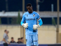 Bruno Varela, goalkeeper and captain of Vitoria SC, is gesturing after the UEFA Europa Conference League, Second Qualifying Round, 1st Leg s...