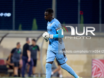 Bruno Varela, goalkeeper and captain of Vitoria SC, is gesturing after the UEFA Europa Conference League, Second Qualifying Round, 1st Leg s...