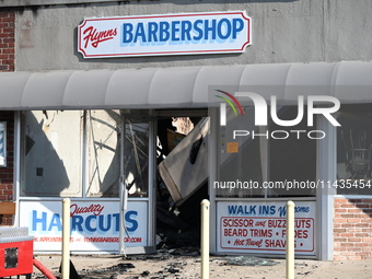 A two-alarm fire is severely damaging Zadies Kosher Bake Shop and a strip mall early Friday morning in Fair Lawn, New Jersey, United States,...