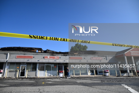 A two-alarm fire is severely damaging Zadies Kosher Bake Shop and a strip mall early Friday morning in Fair Lawn, New Jersey, United States,...