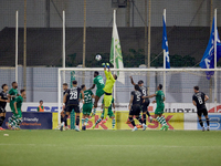 A generic agitated view is occurring in the Floriana goalmouth during the UEFA Europa Conference League, Second Qualifying Round, 1st Leg so...